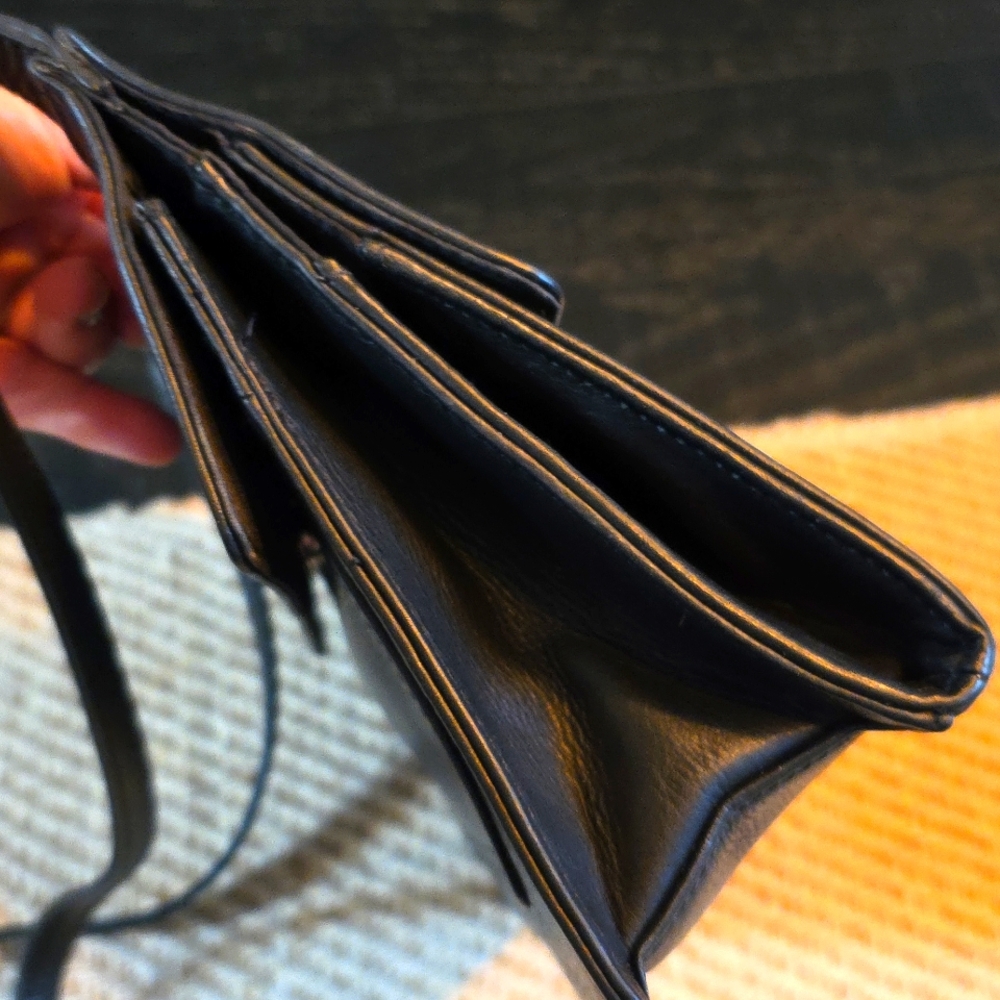 Fossil Vintage Midnight Black Leather Shoulder/crossbody Bag - Picture 10 of 12